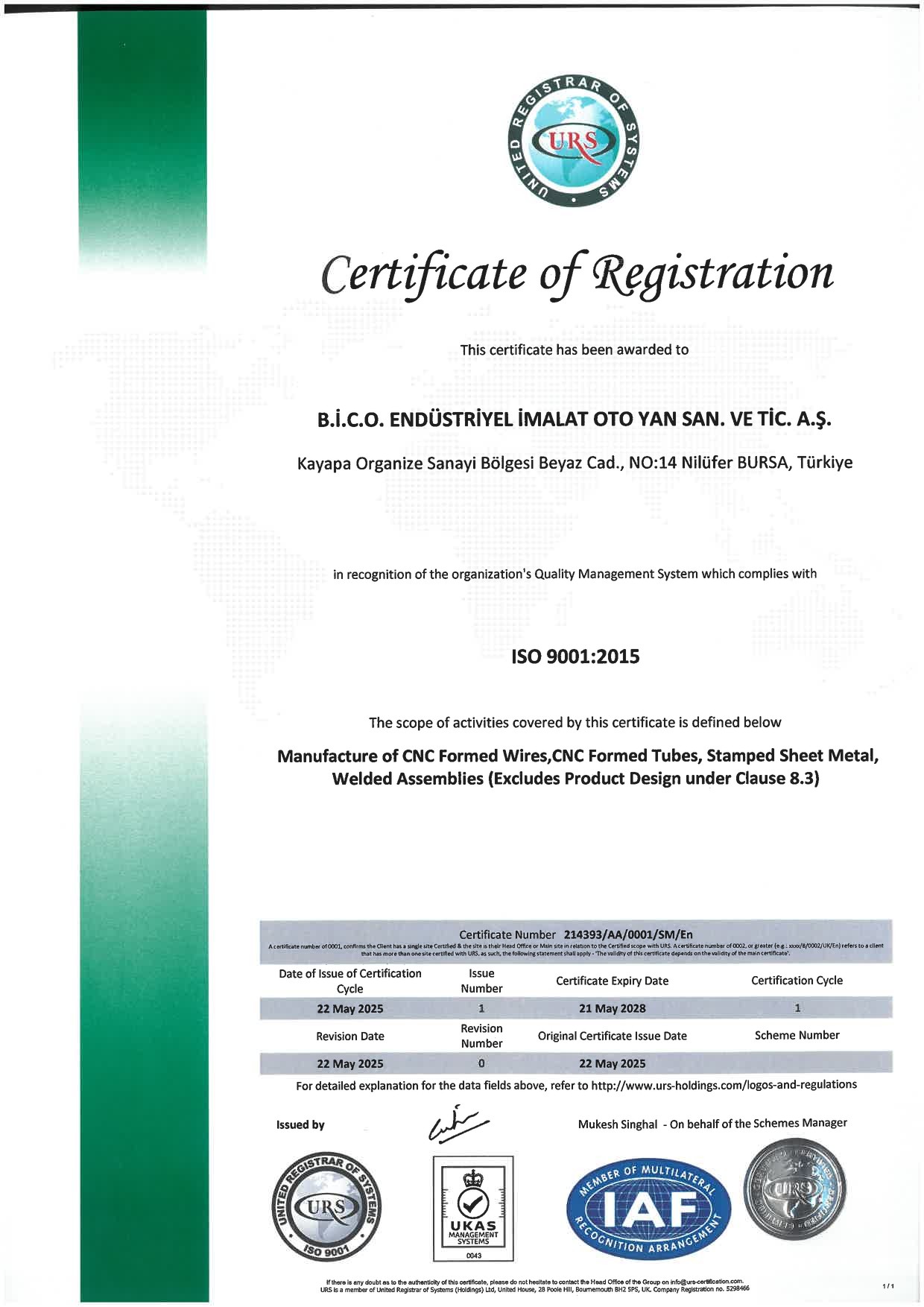 ISO 9001 sertifikası ilk sayfa önizlemesi